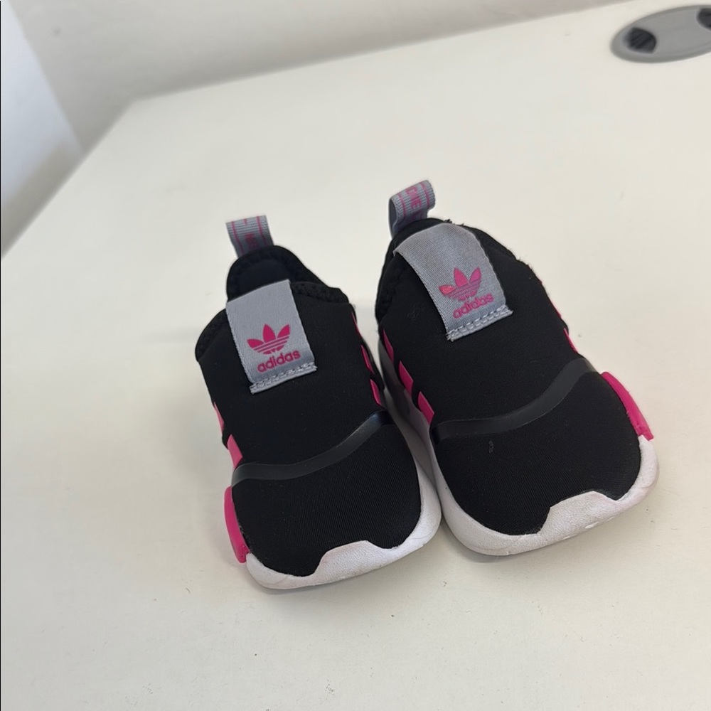 Adidas Black and Pink Sneakers with Mesh Upper